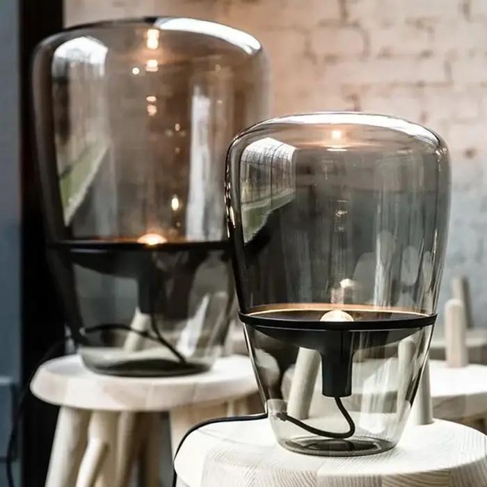 Lampe de Table en Verre de Style Tchèque