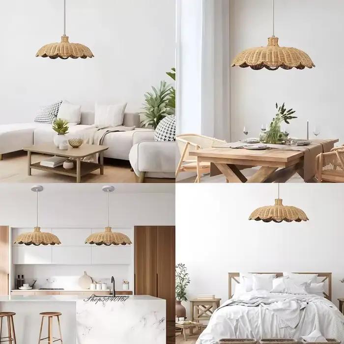 Lampe Suspendue Tissée à la Main en Rotin Naturel