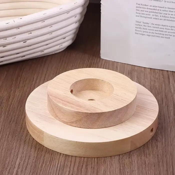 Base de lampe de Table ronde en bois massif