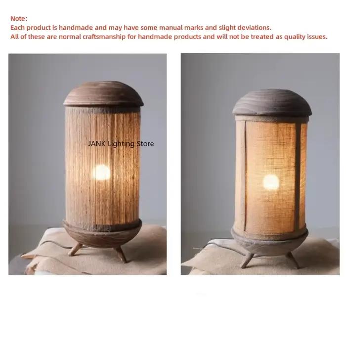Lampe en lin faite à la main pour chambre à coucher style pastoral contemporain avec abat-jour tissu et base E27d LED écologique à offrir pour occations spéciales
