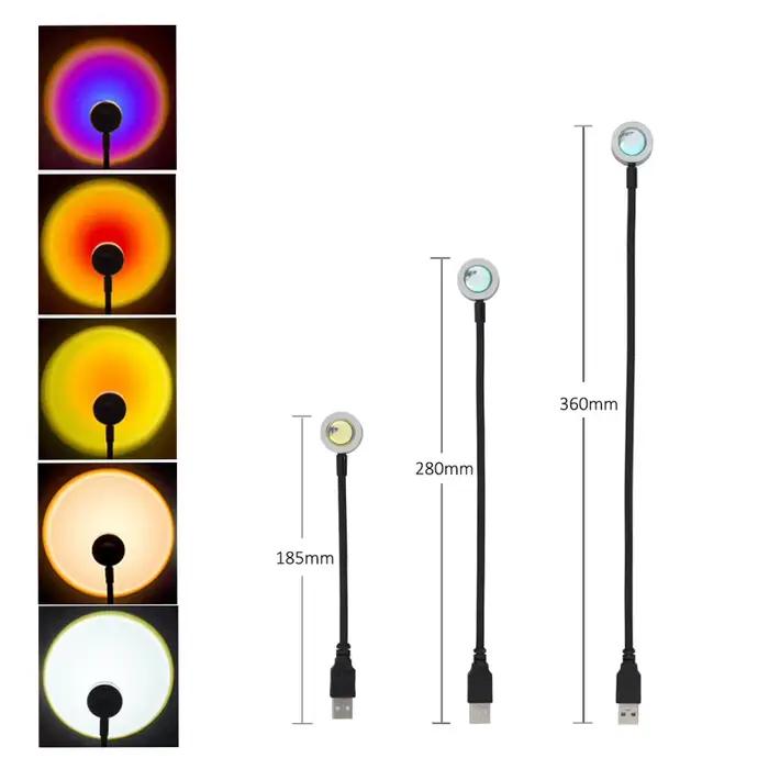 Lampe led avec projecteur arc-en-ciel USB