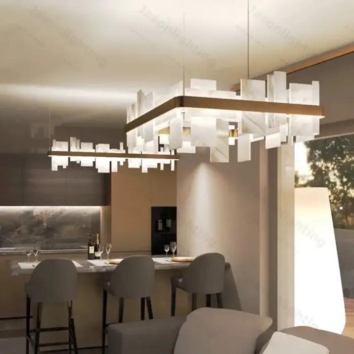 Lustre suspendu Art Déco en marbre naturel
