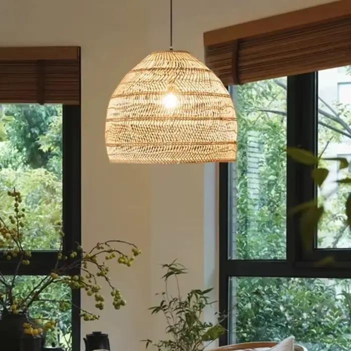 Lampes suspendues Cloche en rotin Style Vintage fait à la main