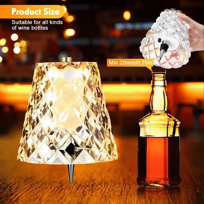 Lampe de bouteille sans fil, 3 couleurs, atténuation tactile, abat-jour sans fil, rechargeable, lumières de bouteille de vin pour chambre à coucher, salon, cuisine