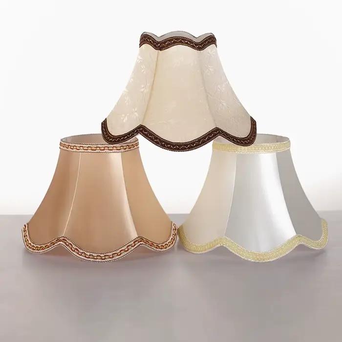 Americana européen rétro abat-jour dentelle bord garniture luxe