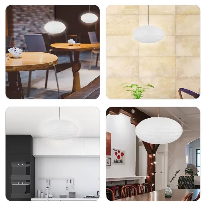 Abat-jour en papier rond blanc pliable