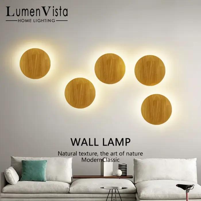 Applique murale LED en bois