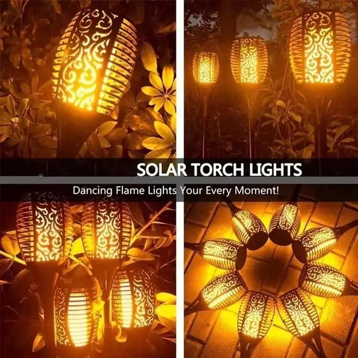 1/2/4/6/8/10 pièces torche à flamme solaire lumières lumière scintillante étanche décoration de jardin extérieur pelouse chemin cour Patio lampadaires