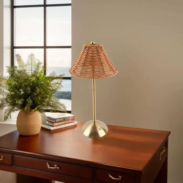 Lampe de Table en rotin Boho sans fil