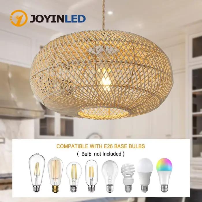 JOYINLED Lustre en rotin bohème moderne E27