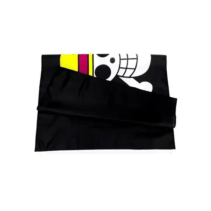 Drapeau One Piece, Singe D. Chapeau de paille en polyester Luffy Skull Feel, bannière trompent de pirates, décoration d'intérieur, 90*150cm