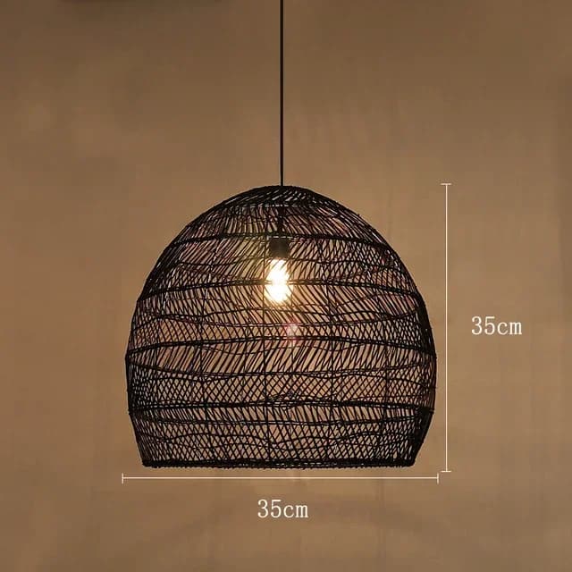 Lampe suspendue en rotin japonais faite à la main, luminaire décoratif en rotin pour restaurant, cha