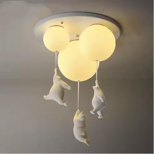 Chambre ours plafonnier résine pendentif lumière Suspension pour enfant enfants maternelle salon