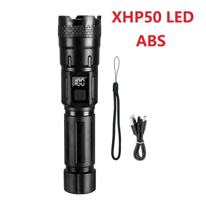 Lampe de poche Ultra puissante 1200W, lumière forte, Rechargeable, lanterne tactique, longue portée,
