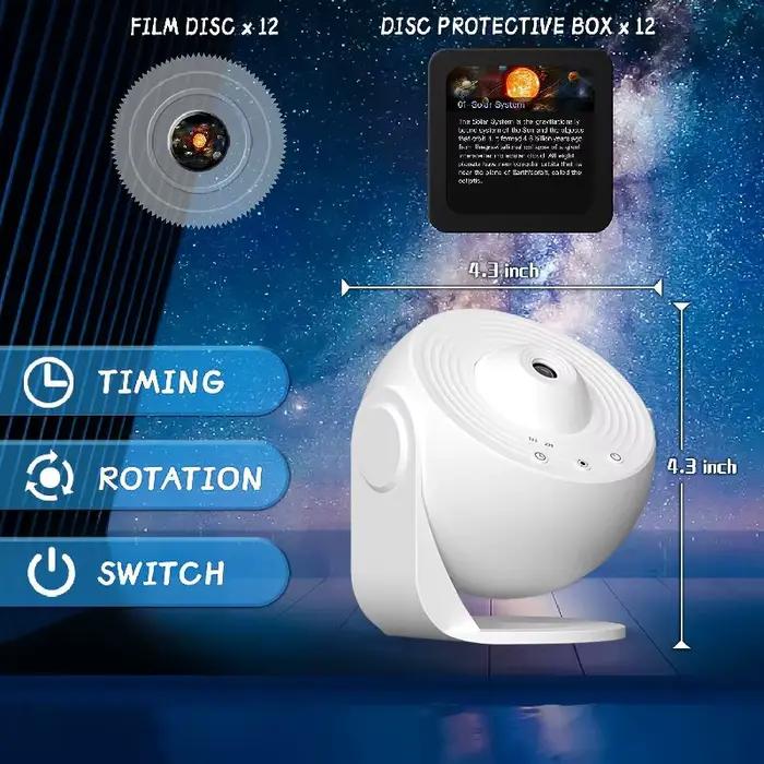 Projecteur de galaxie veilleuse LED projecteur de ciel étoilé 360 ° Lampe de nuit planétarium rota