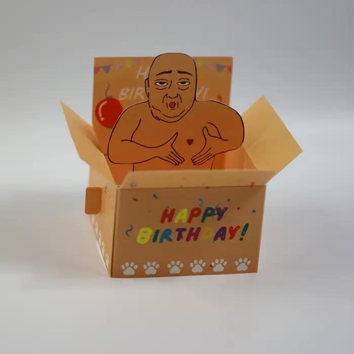 Carte d'anniversaire pop-up amusante et originale, décoration de bureau hilarante pour les fêtes, le
