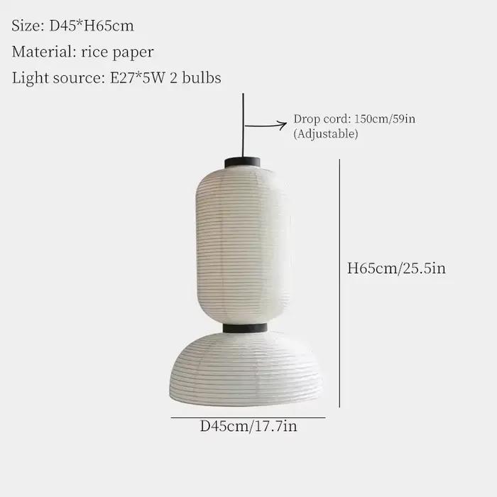 Lampe en papier de riz minimaliste moderne chez l'habitant japonais Noguchi courageux lampe suspendu