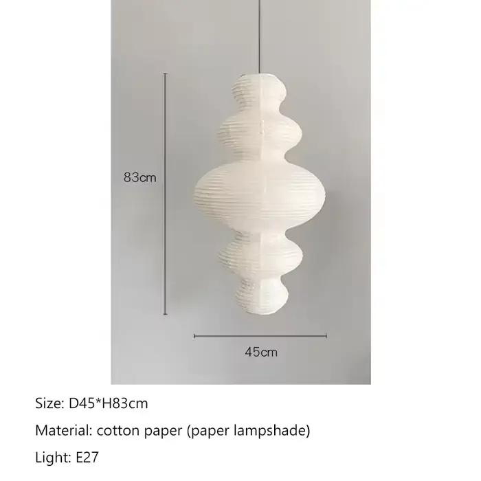 2025 papier de riz suspension Akari design lampe japonaise suspendue lampe blanche pour salle à mang