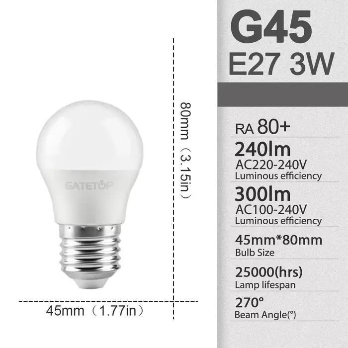 Ampoule LED A60 G45 E27 AC110V 220V 3W 8W 9W 12W 15W 18W 20W 24W, économie de lampe, ampoules blanch