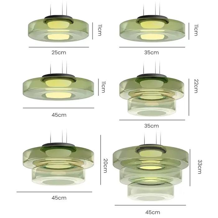 Lampe à suspension en verre gris fumé ambre décoratif moderne-plafonnier LED à la mode pour salon sa