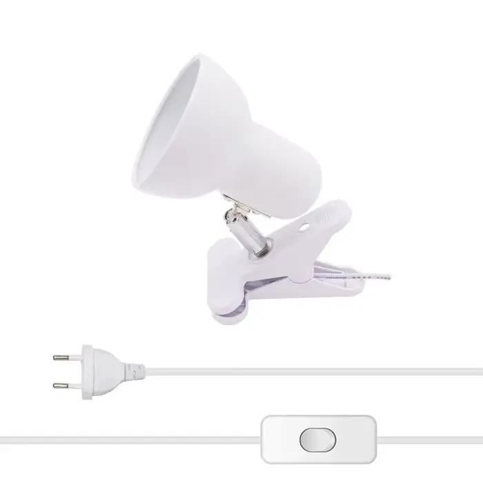 Lampe de bureau E27 noire et blanche pour dortoir, support de lampe de table à clip DIY, source de l