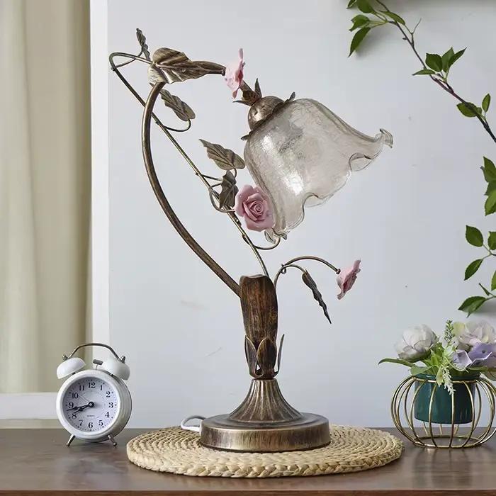 Lampe de Table Led de Style Art pastoral rétro français, pour la décoration de la maison, salon, cha
