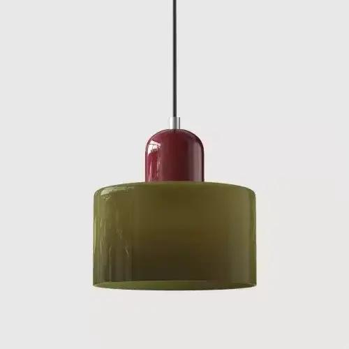 Lampes suspendues en verre coloré nordique Led lampes de chevet de chambre petit lustre pour café Re