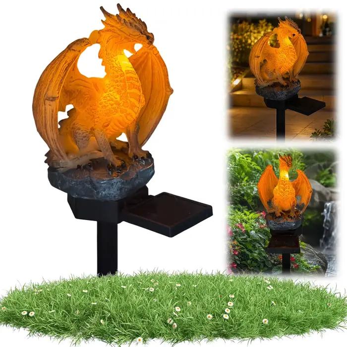 Lampe solaire Dragon Light, figurine de dragon écoénergétique, forme gothique unique pour la décorat