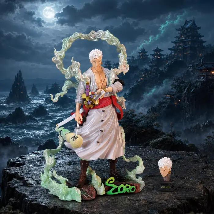 Figurine d'action Zoro de ONE PIECE, statue de collection, modèle à l'échelle, pose dynamique, pièce