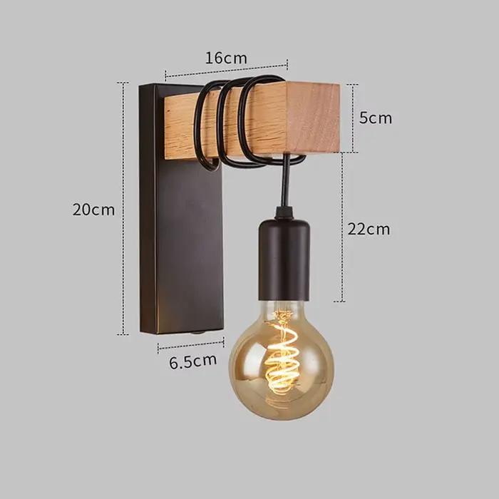 E27 luminaire mural suspendu réglable en bois lampe murale industrielle Vintage applique rétro monta