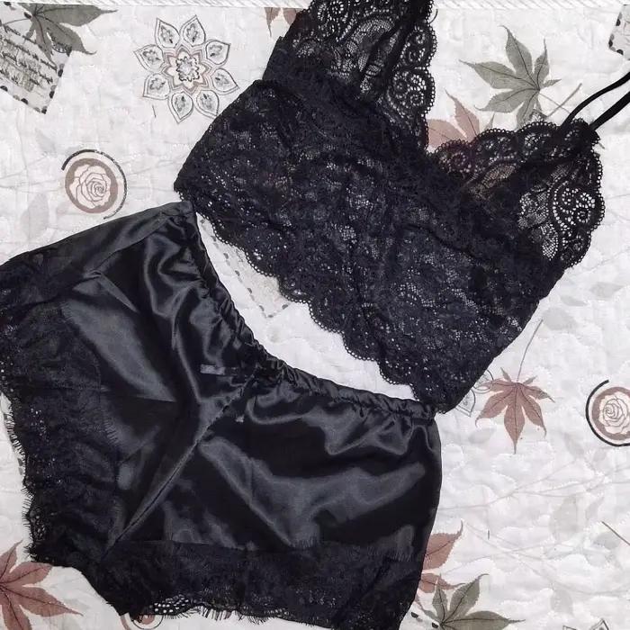 Ensembles de pyjama Pyjamas sexy pour femmes 2 pièces Top Shorts Ensemble Vêtements de nuit Pyjamas