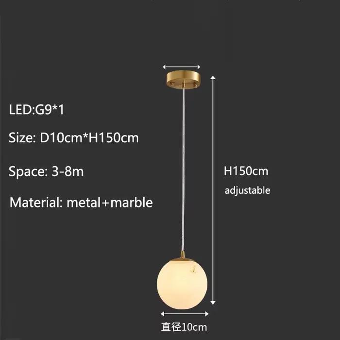 Lampe suspendue longue en marbre, nouveau style chinois nordique, pour escalier, villa duplex, salon