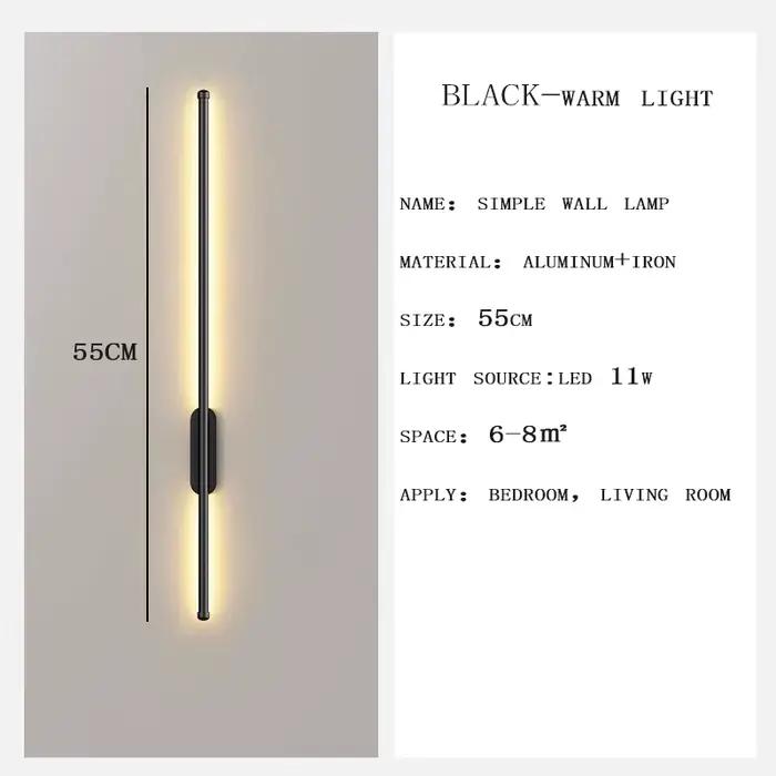 Applique chambre salon noir or mur LED lampes moderne Simple bande plafonniers pour cuisine couloir