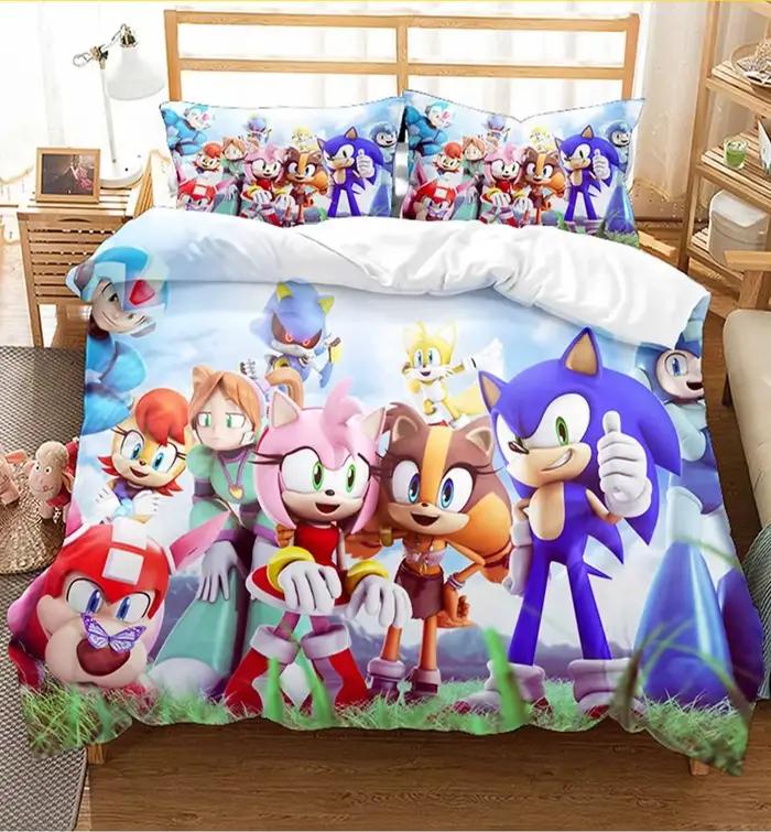 Ensemble de literie 2/3 pièces, Anime pour S-Sonic, décoration de chambre à coucher pour enfants, ga