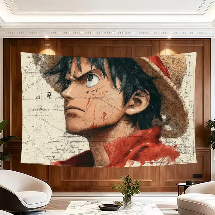 Drapeaux décoratifs One Piece-E Luffy, bannières décoratives adaptées au camping en plein air, aux f