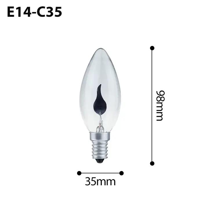 Ampoule LED bougie flamme scintillante E14 E27 Edison émulation feu éclairage Vintage 3W AC220V queu