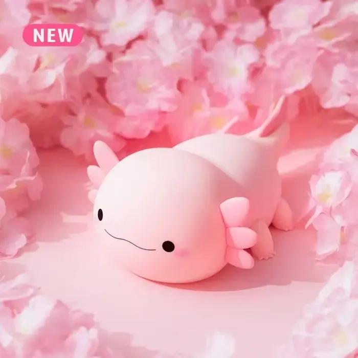Axolotl-Veilleuse en Silicone pour Bébé et Enfant, Lampe de Table Rechargeable par USB, Commande Tac