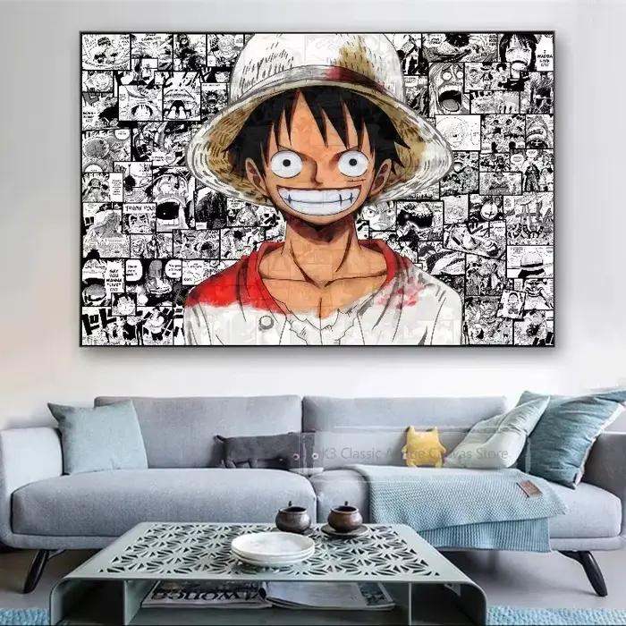 Personnage de dessin animé classique une pièce Luffy Zoro, images pour salon, couloir, chambre d'enf