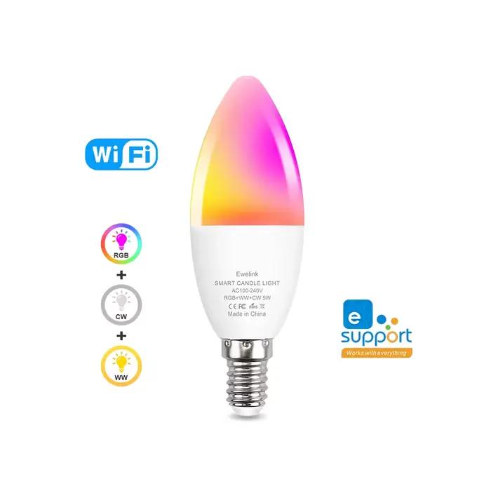Ewelink E14 ampoule Led Wifi intelligente Zigbee RGBCW lampe à bougie fonctionne avec Alexa Amazon G