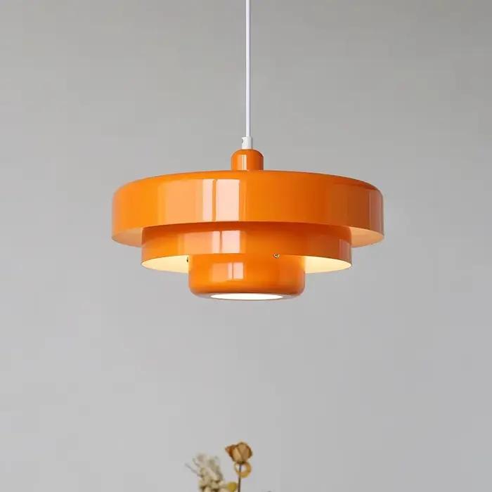 Lampe à suspension orange rétro médiévale salle à manger restaurant décor à la maison LED lustre de