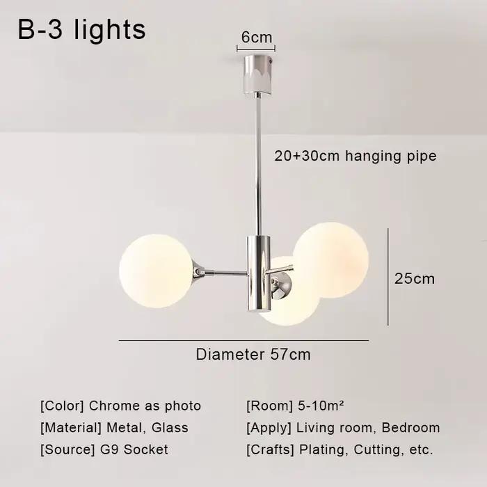 Plafonnier LED en Forme de Boule de Verre au Design Moderne Chromé, Luminaire Décoratif d'Nik, Idéal