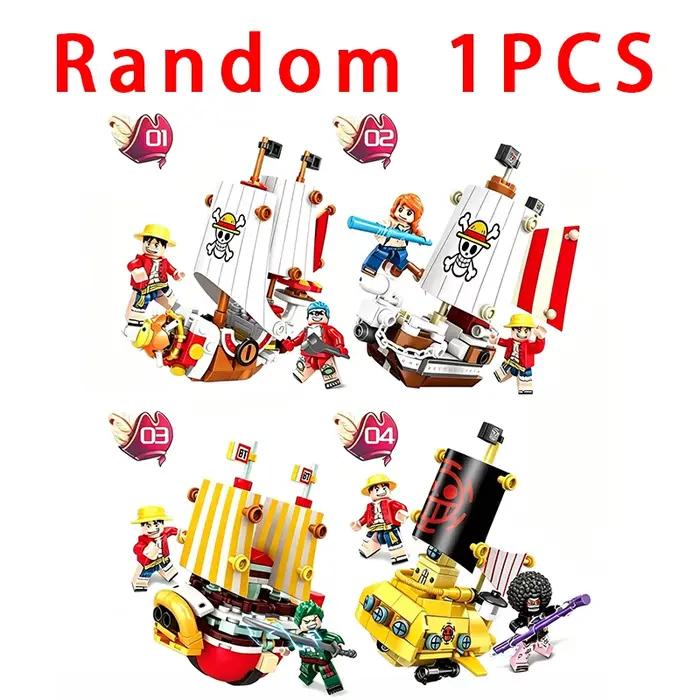 Anime One Piece Thousand Sunny & Going Merry Micro Bricks Building Blocks Model Pirate Ship Assembly