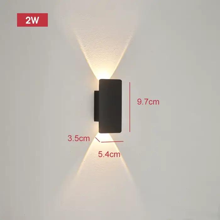 Lampes murales extérieures étanches bande appliques murales en aluminium 18W LED noir applique chamb