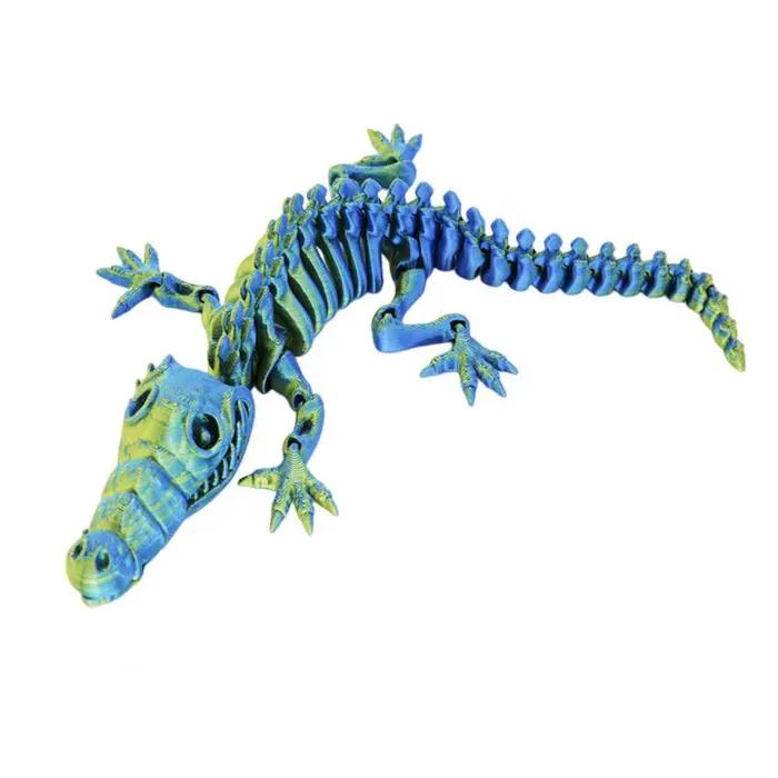 Figurine de crocodile en plastique imprimée en 3D, figurine mobile JoendocSophia, statue de crocodil