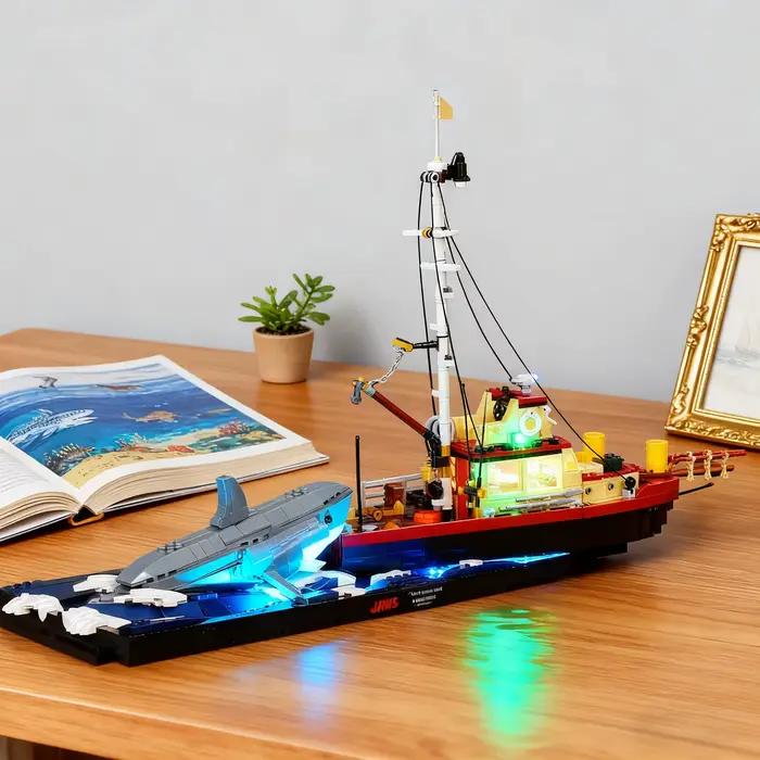 HPROSPER – éclairage LED 5V (sans modèle) pour LEGO 21350 Ideas Jaws, lampe décorative pour éclairer vos blocs de construction avec boîte à piles