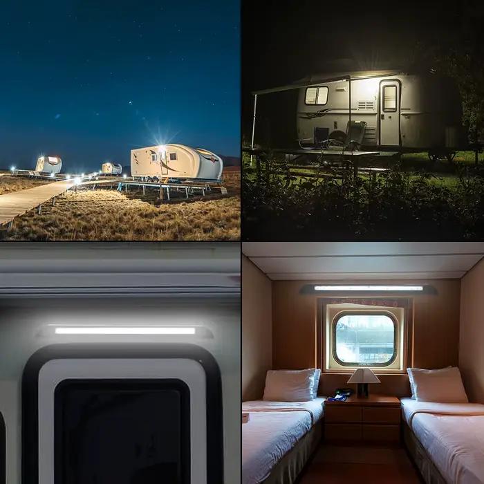 12-28V pour RV caravane appliques intérieures 18 LED auvent lampe 6000k Camping en plein air équipement lumineux remorque lampe extérieure