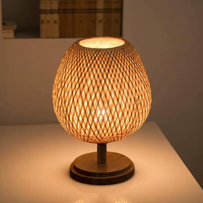 Lampe de sol en bambou tricotée à la main JOYINLED