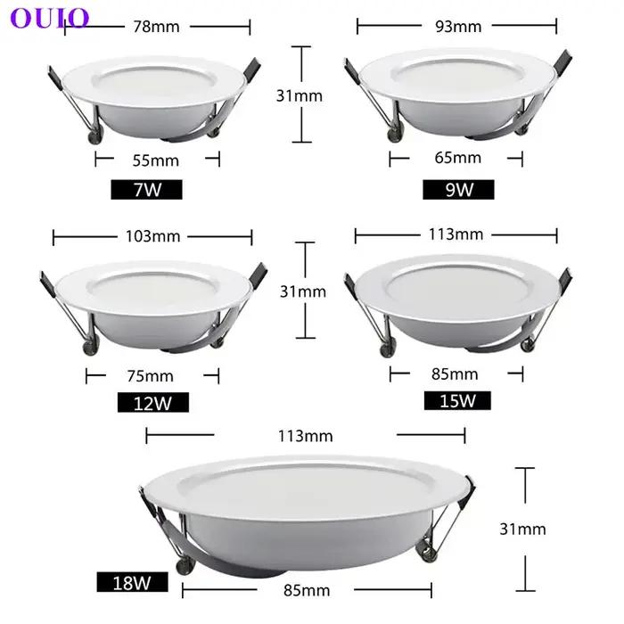 Plafonnier LED Encastré Rond Éclairage Intense à Intensité Variable Blanc Chaud pour Cuisine Salle à Manger Chambre à Coucher Entrée Étude Salle de Bain