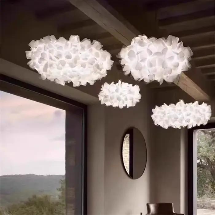 Art italien fleur pétale Style suspension nordique nuages Led lustre pour salon salle à manger chambre décoration de la maison luminaire