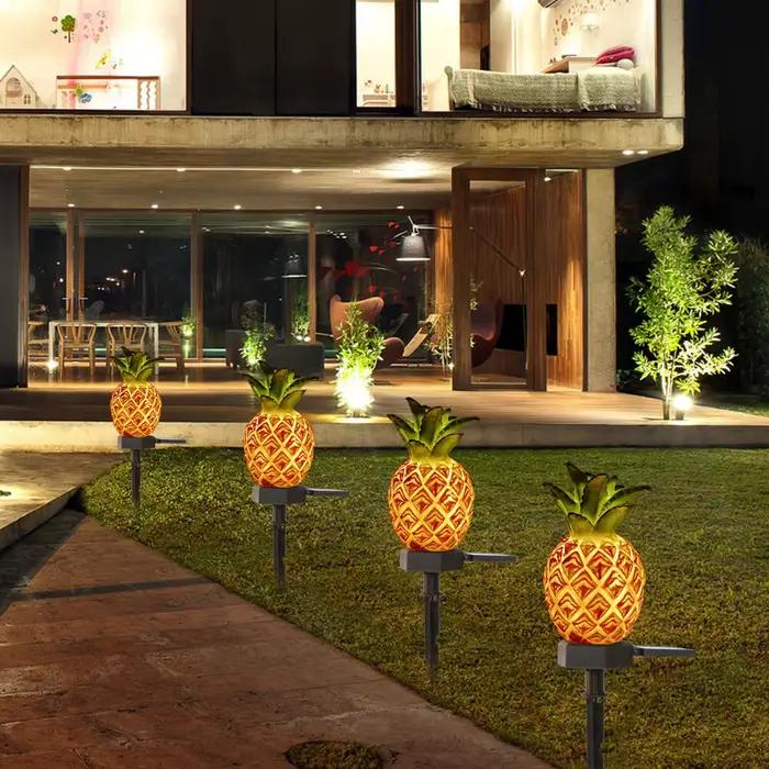 1/2 pièces LED lumière solaire extérieure étanche ananas Cactus décoratif jardin